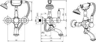 Смеситель для ванны Boheme Brillante Ripresa хром 343